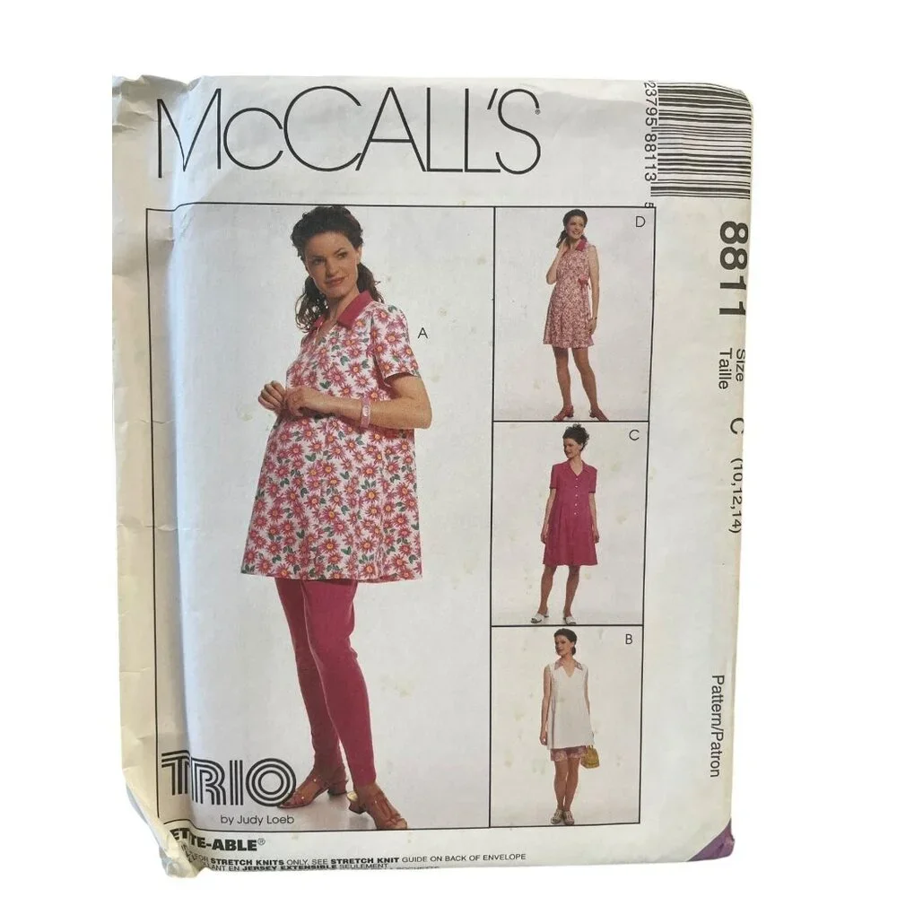 McCALL'S 8811 Maternity Romper Leggings Sewing‎ Pattern Size 10-12-14